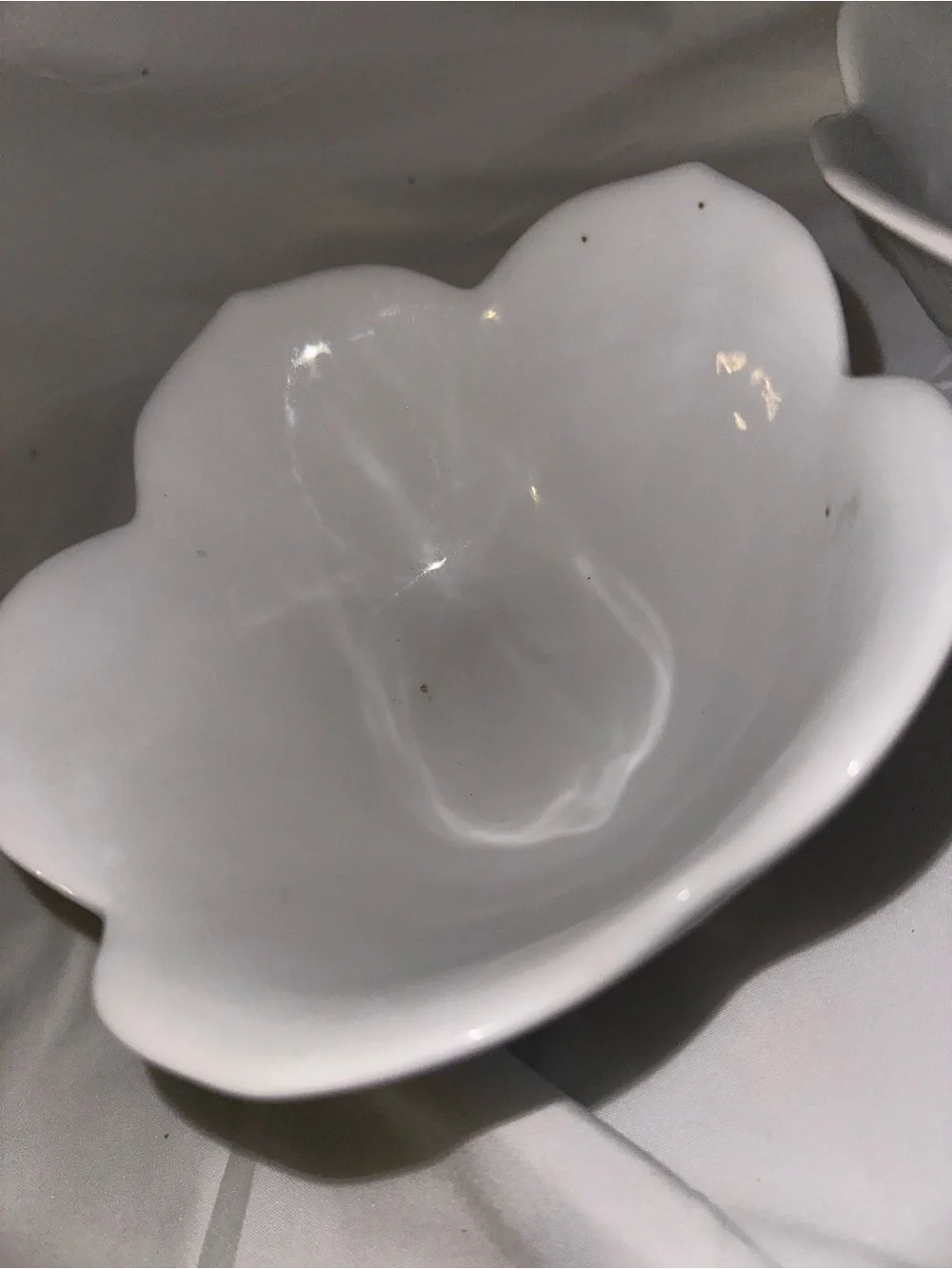 Pier 1 White Porcelain Flower Bowls Set of 2 Scalloped Floral 6”